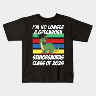 Class of 2024 Seniorsaurus - i'm not loner a greenhorn Kids T-Shirt